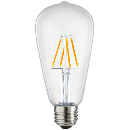 Sunlite LED ST19 Filament Style Edison Light Bulb 4.5 Watts (40W Equivalent), 400 Lumens, Medium Base (E26), Dimmable, UL Listed, 27K Warm White