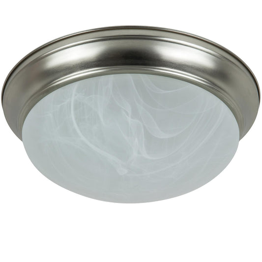 Sunlite 12" Energy Saving Dome Fixture, Brushed Nickel Finish, Alabaster Glass