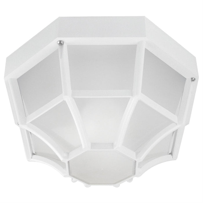 Sunlite Decorative Outdoor Octagonal Collection Fixture, White Finish, Frosted Lens