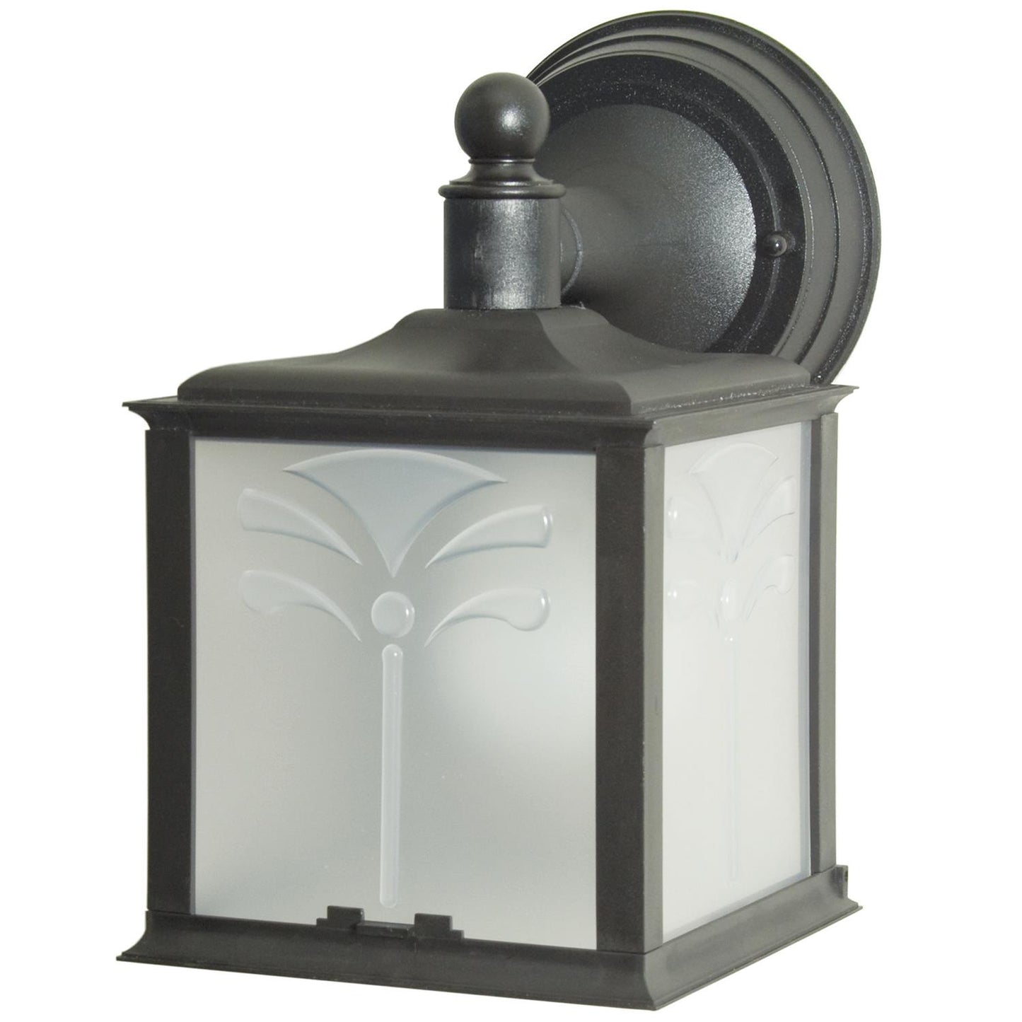 Sunlite Decorative Outdoor Energy Saving Orchid Down Fixture, Black Finish, Frosted Lens