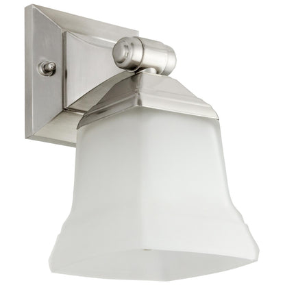 Sunlite 46061-SU Vanity Fixture One Light 5 Inch, Bell Shaped Frosted Glass, Brushed Nickel Finish