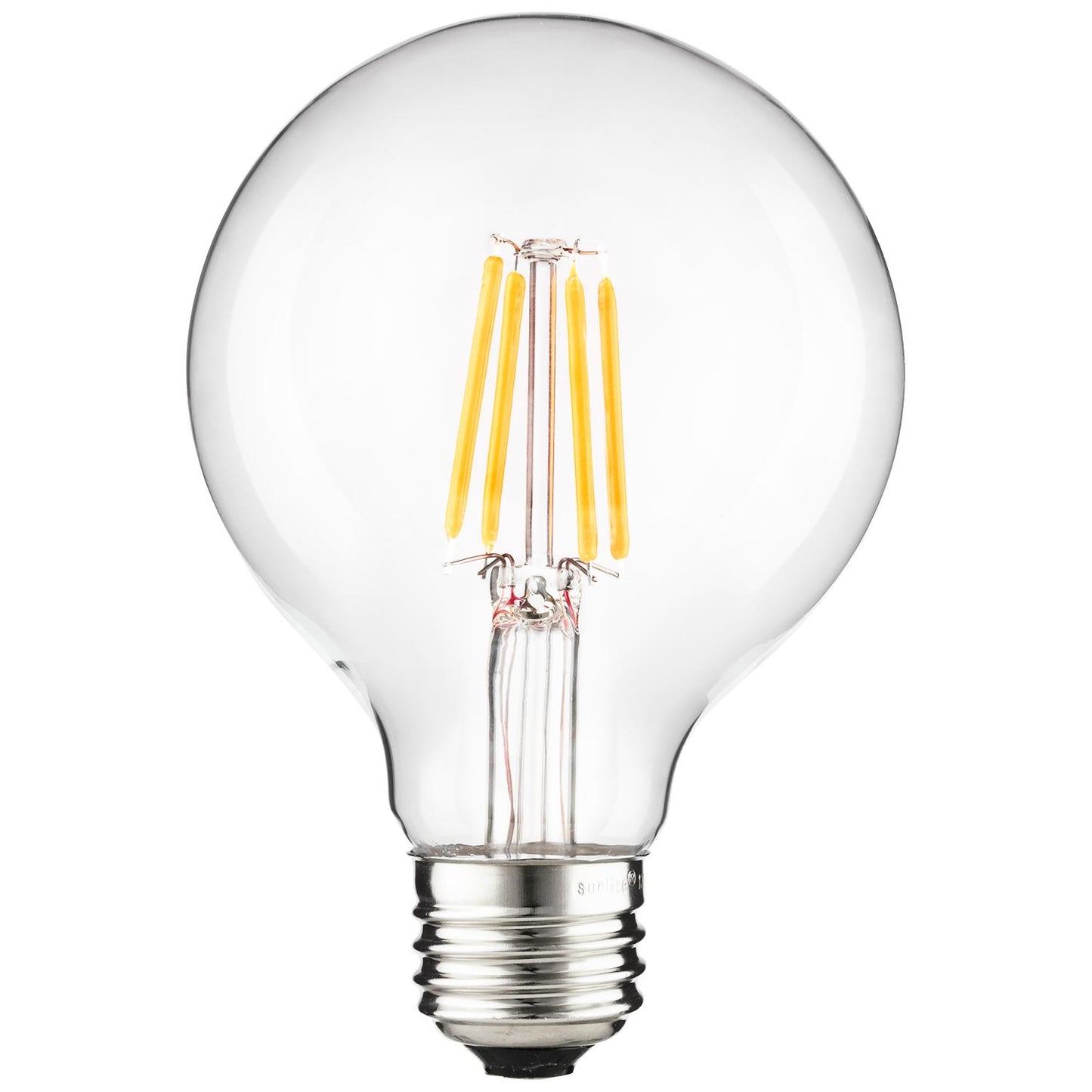 Sunlite 81117 LED Filament G25 Globe 6-Watt (75 Watt Equivalent) Clear Dimmable Light Bulb, 5000K - Super White