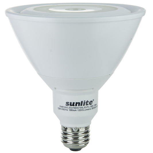 Sunlite LED PAR38 Reflector Outdoor Series 19W (85W Equivalent) Light Bulb Medium (E26) Base, Warm White