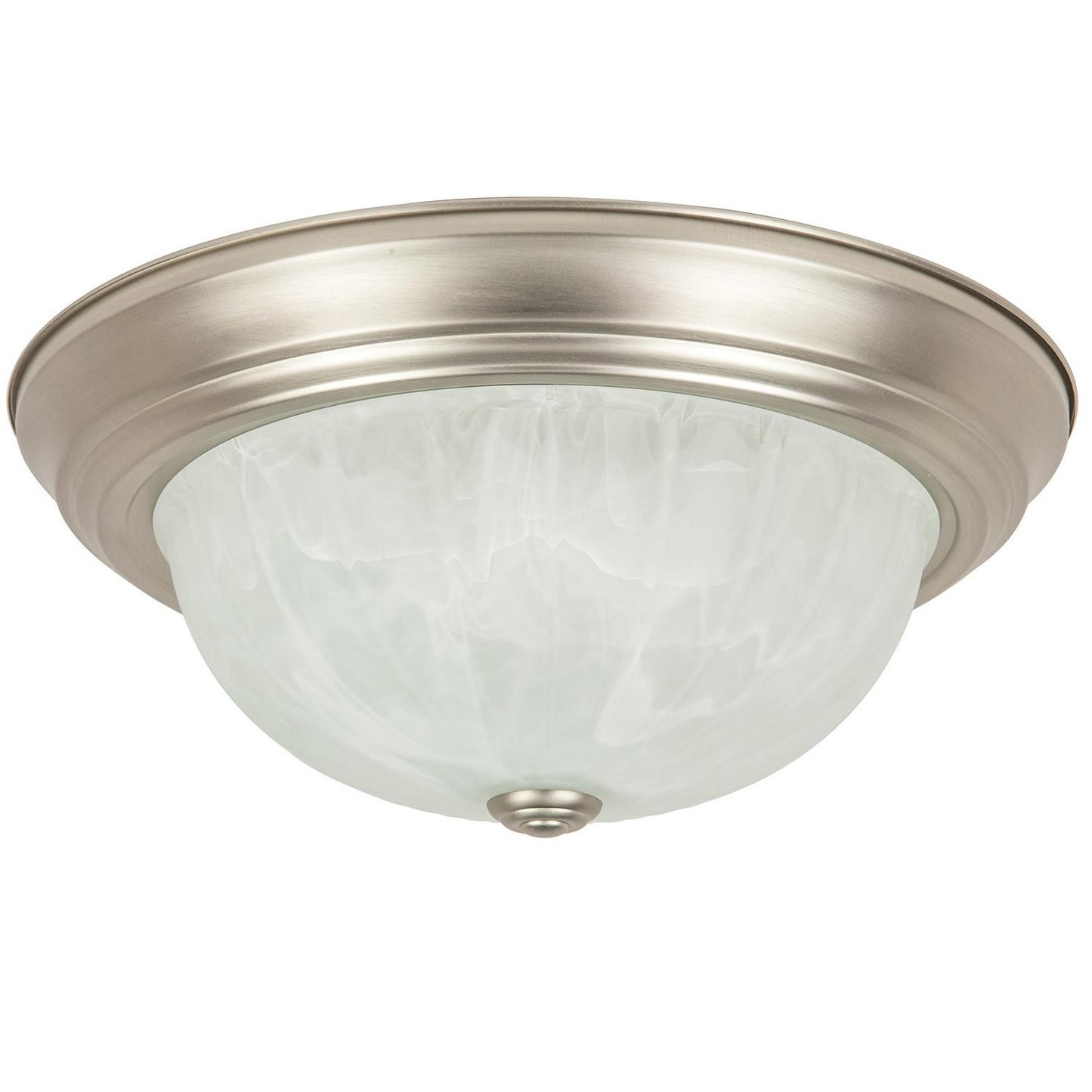 Sunlite 13" Energy Saving Dome Fixture, Brushed Nickel Finish, Alabaster Glass