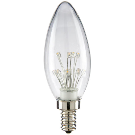 Sunlite LED Vintage Star 1W Light Bulb Candelabra (E12) Base, Warm White