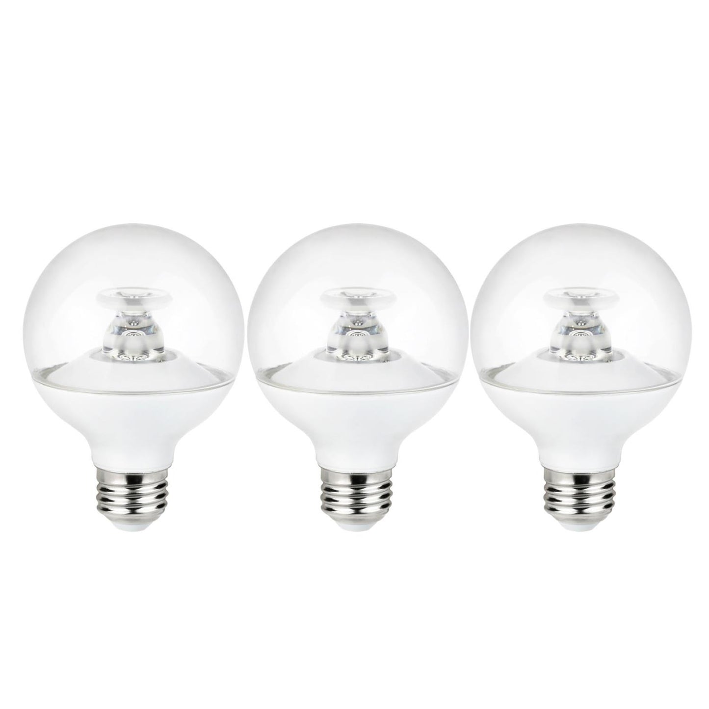Sunlite 40363-SU LED G25 Globe Light Bulb, 27K - Warm White, 7 Watts (60W Equivalent), Medium (E26) Base, Dimmable, Energy Star Certified, Clear 3 Pack