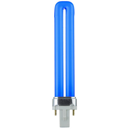 Sunlite 9 Watt PL 2-Pin Single U-Shaped Twin Tube, G23 Base, Blue