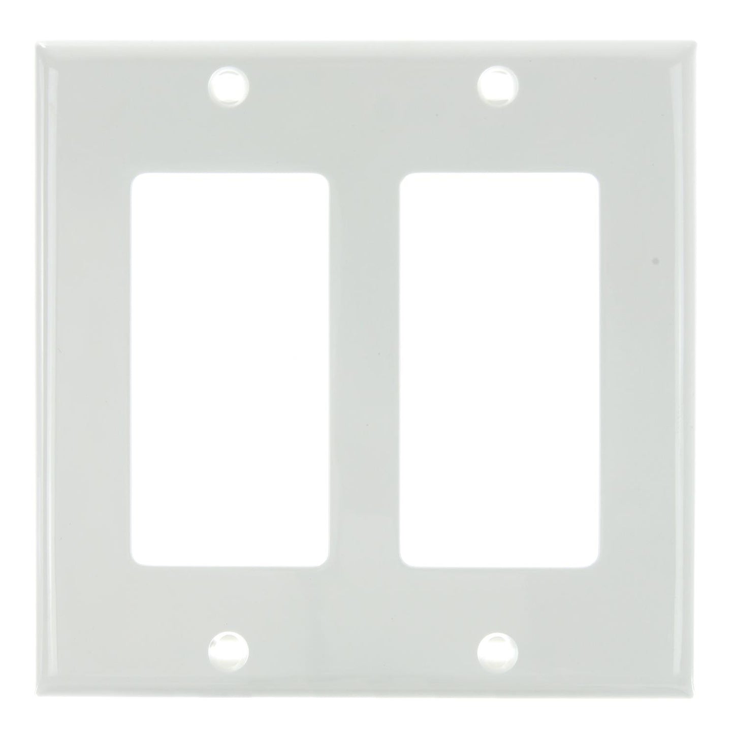 Sunlite E302/W 2 Gang Decorative Switch and Receptacle Plate, White