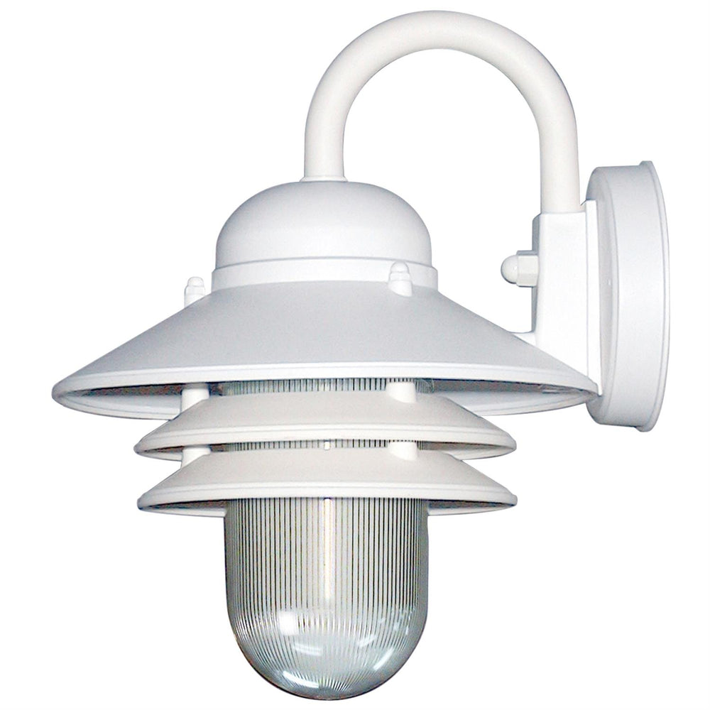 Sunlite Decorative Outdoor Energy Saving Nautical Collection Fixture, White Finish, Clear Lens