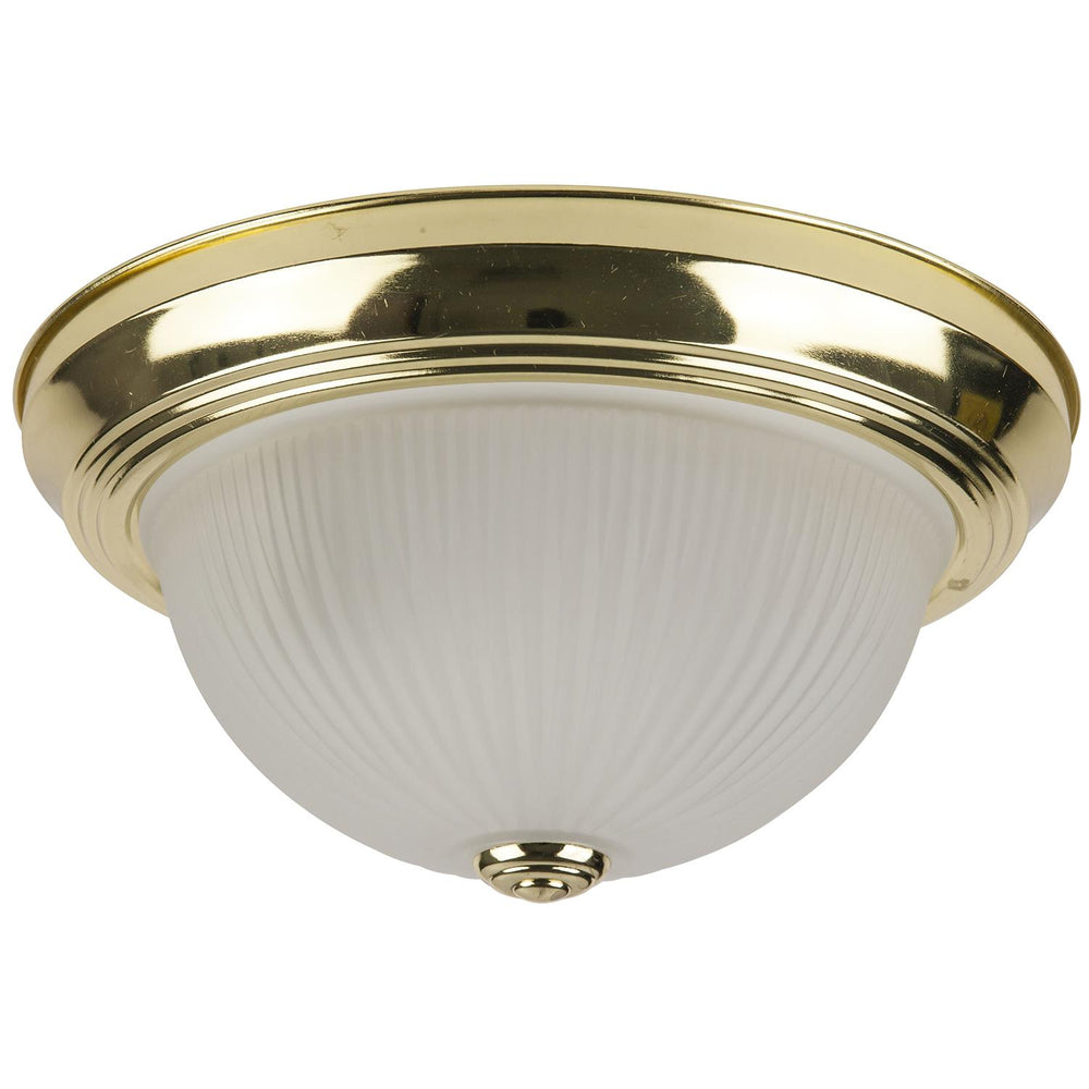 Sunlite 11" Decorative Dome Ceiling Fixture, Polished Brass Finish, Frosted Glass
