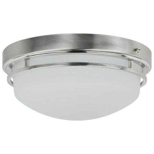 Sunlite 81037-SU LED Dome Ceiling Light Fixture, 23 Watts (100W Equivalent), 1600 Lumens, Brushed Nickel Finish, Frosted Glass Shade, 50,000 Hour Life Span, 40K - Cool White 15 Inch