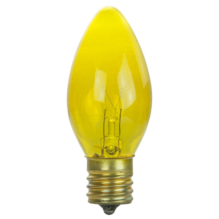 25 Pack Sunlite 7 Watt C9 Colored Night Light, Intermediate Base, Transparent Yellow