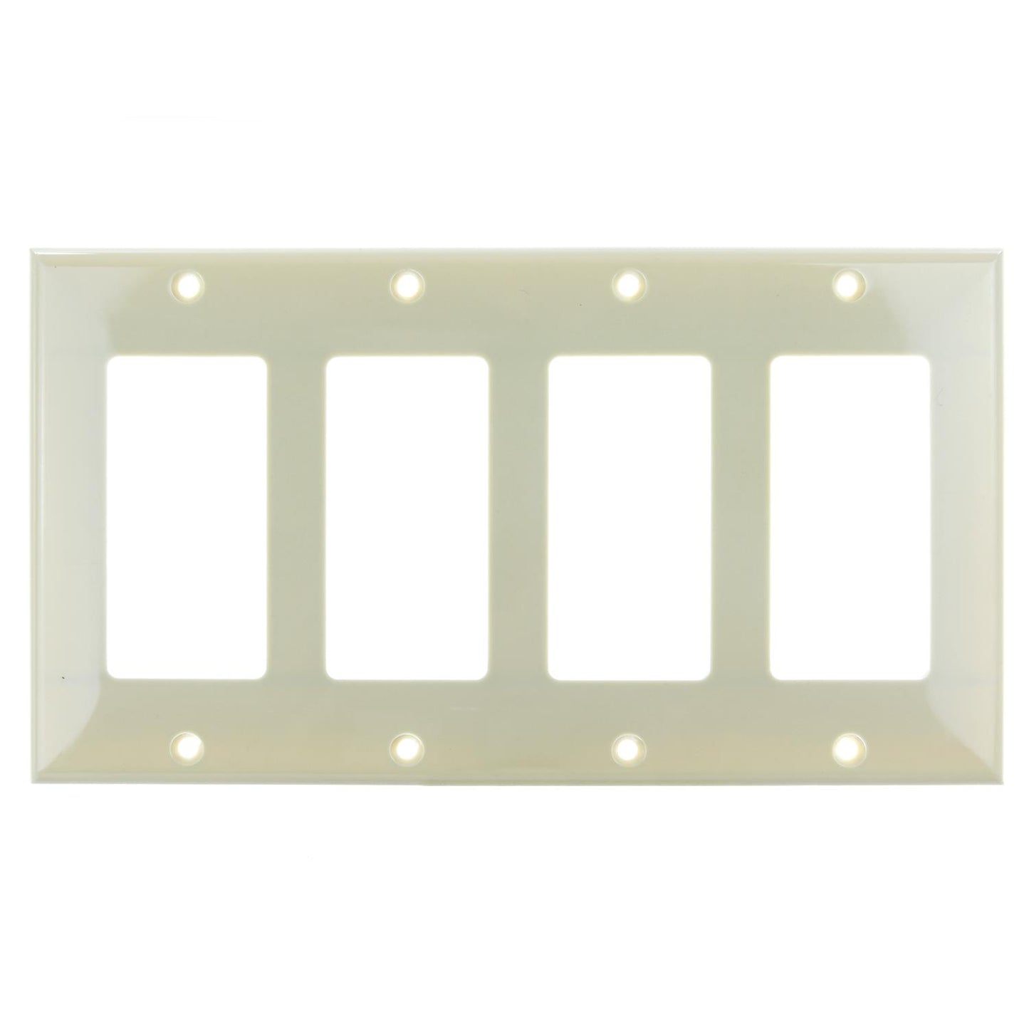 Sunlite E304/I 4 Gang Decorative Switch and Receptacle Plate, Ivory