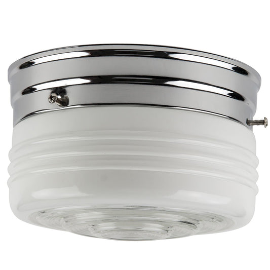 Sunlite 6" Energy Saving Drum Fixture, Chrome Finish, Semi Frosted Drum