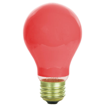 Sunlite 25 Watt A19 Colored , Medium Base, Ceramic Red