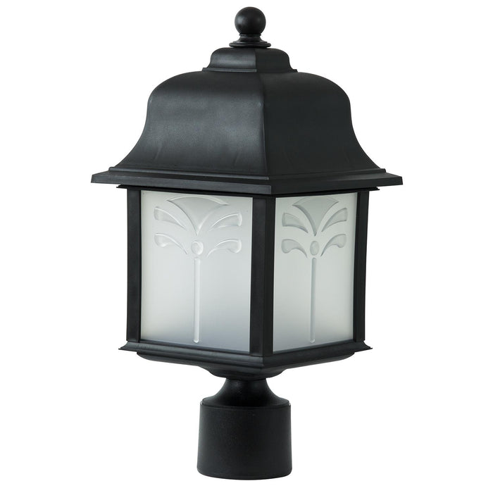 Sunlite Decorative Outdoor Energy Saving Orchid Post Fixture, Black Finish, Frosted Lens
