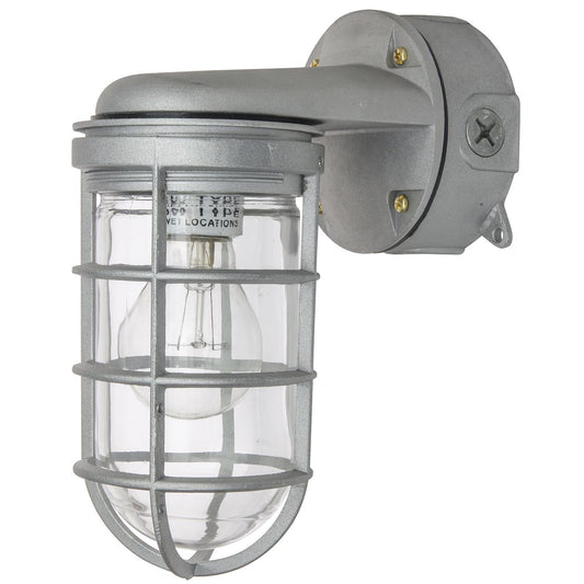 Sunlite Wall Mount Vaporproof Industrial Fixture, Metallic Finish, Clear Lens