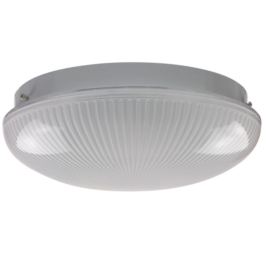 Sunlite 12" 1 Lamp Fluorescent Circline Fixture, White Finish, Ribbed Frosted Lens