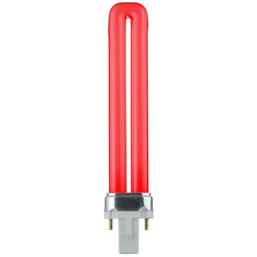 Sunlite 9 Watt PL 2-Pin Single U-Shaped Twin Tube, G23 Base, Red