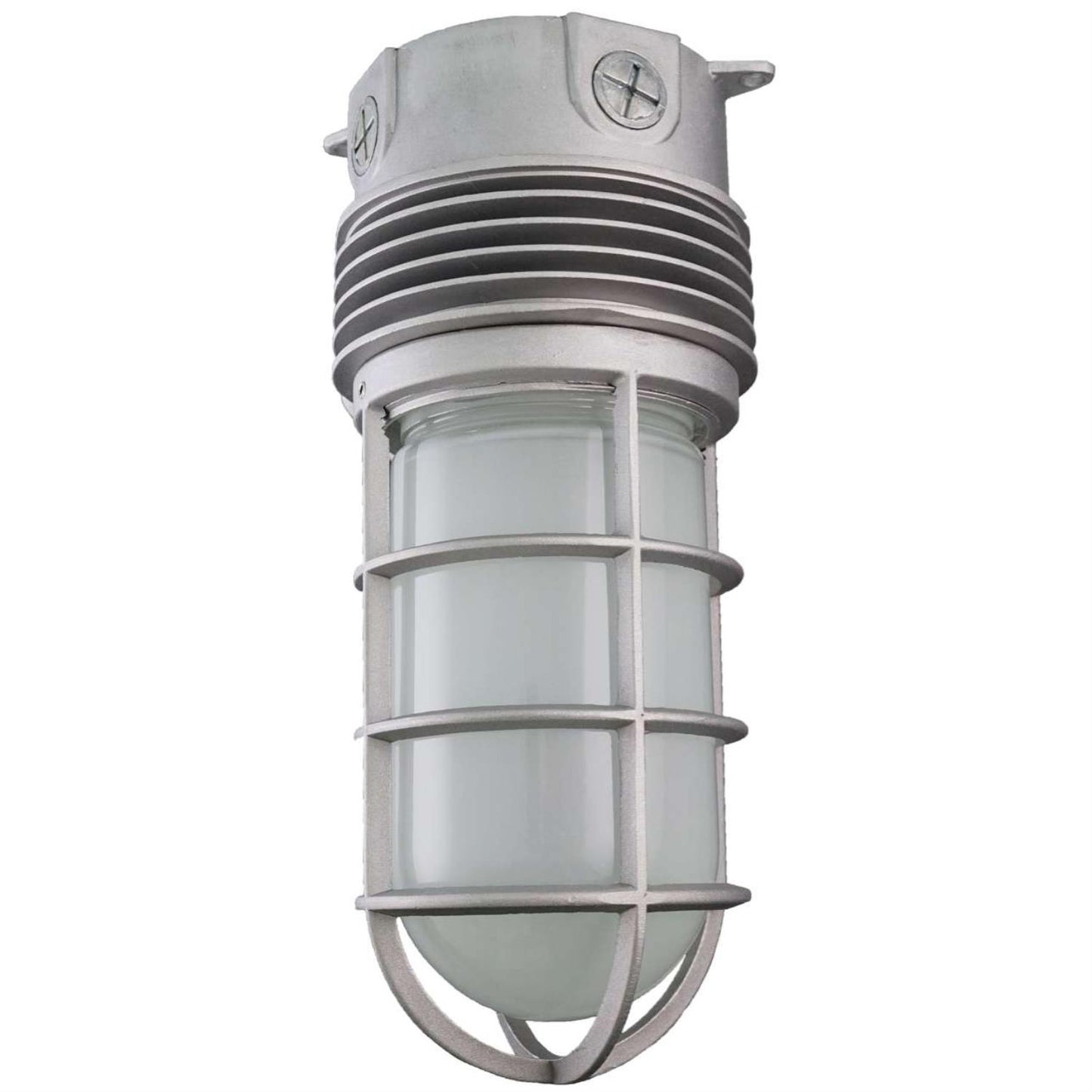 Sunlite 88148-SU LED Vapor Proof Jar Ceiling Fixture, 12 Watts, 900 Lumens, Vandal Proof, Weather Tight, 110-277 Volt, Gray Finish, ETL Listed, IP65, 50K - Super White 1 Pack