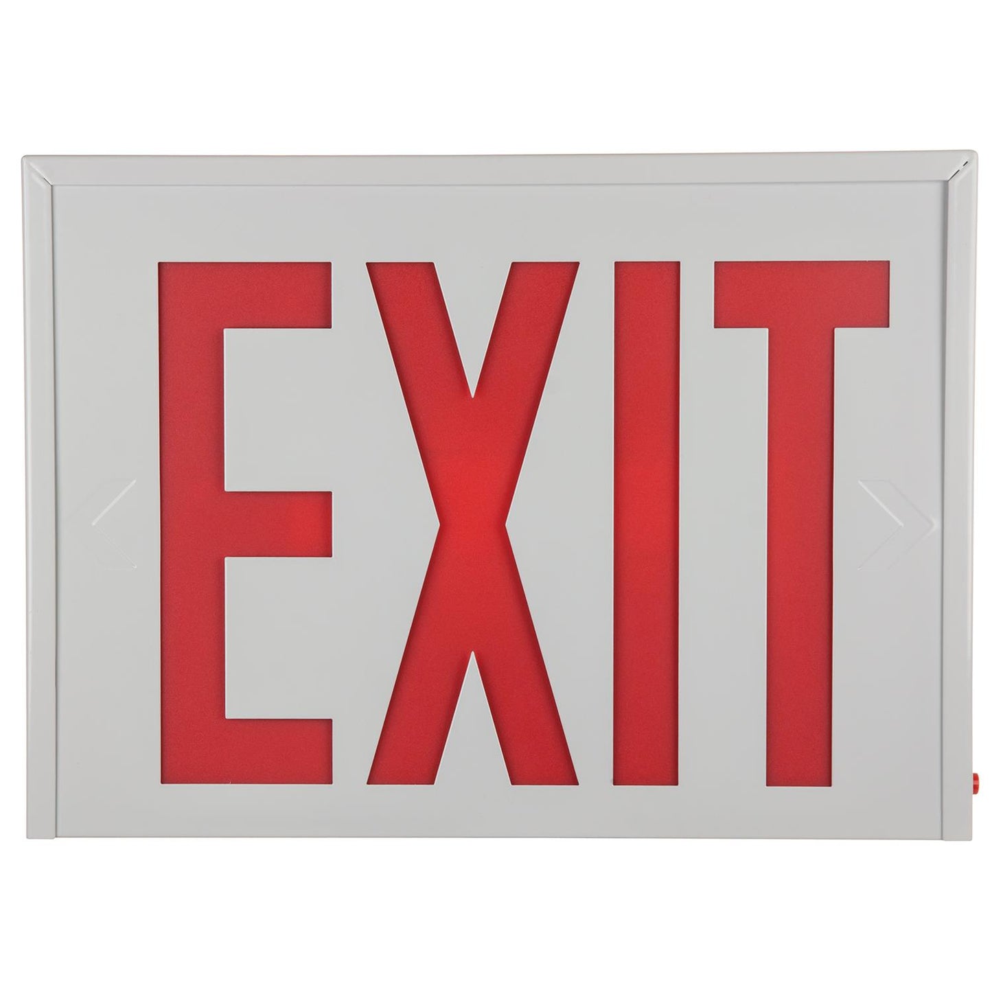 Sunlite Surface Mount Exit Light, White Housing, Single or Double Faced White Plate, Red Letters, NYC Approved, Emergency Backup Battery