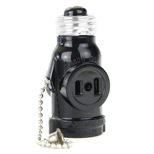 Sunlite E188 - PULL CHAIN ADAPTER WITH OUTLET