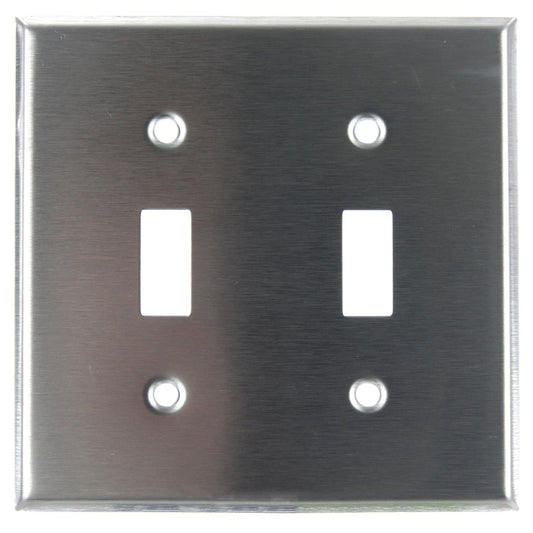 Sunlite E102/S 2 Gang Toggle Switch Plate, Steel