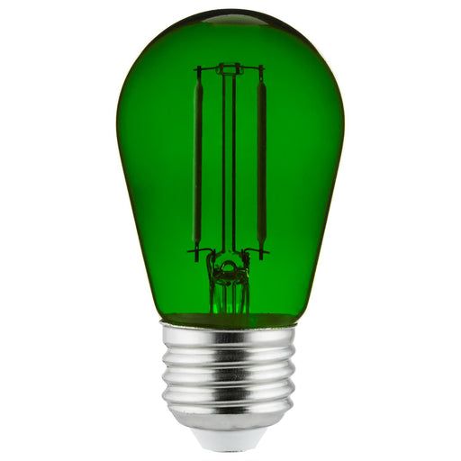 Sunlite LED Transparent Green Colored S14 Medium Base (E26) Bulb - Parties, Decorative, and Holiday 15,000 Hours Average Life
