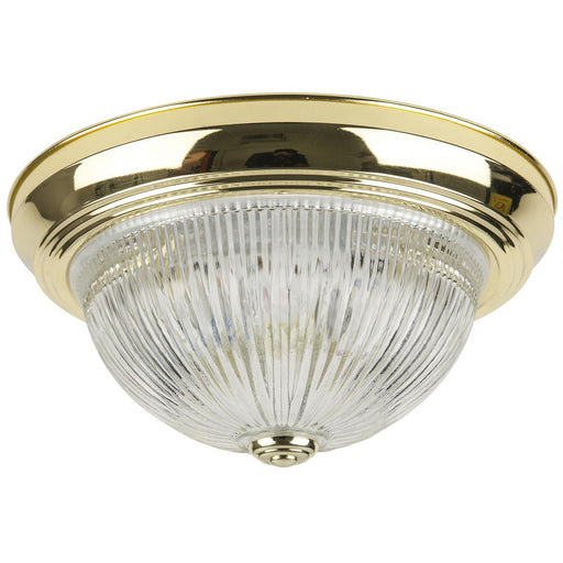 Sunlite 11" Decorative Dome Ceiling Fixture, Polished Brass Finish, Clear Glass
