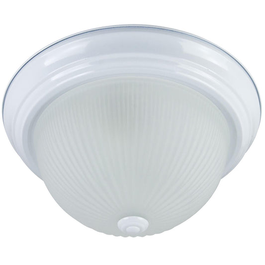 Sunlite 13" Decorative Dome Ceiling Fixture, Smooth White Finish, Frosted Glass