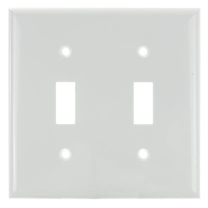 Sunlite E102/W 2 Gang Toggle Switch Plate, White