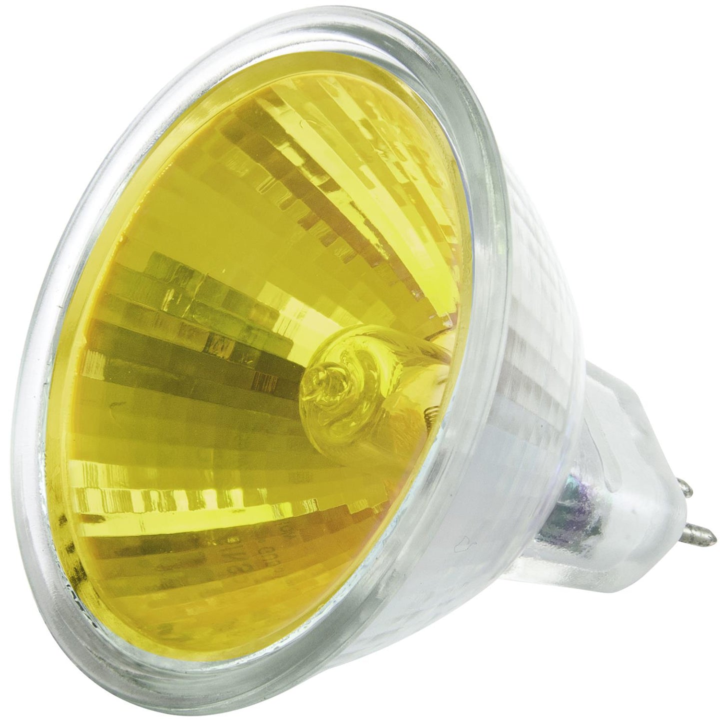 Sunlite 50 Watt, 12° Narrow Spot, Colored MR16 Mini Reflector with Cover Guard, GU5.3 Bi-Pin Base, Yellow